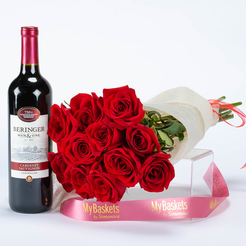 Wine and Roses for Mother's Day Delivery