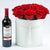 Red Rose Luxury Flower Box With Wine