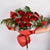 Fresh 12 Red Roses Hand Wrapped In Red Textured Floral Paper