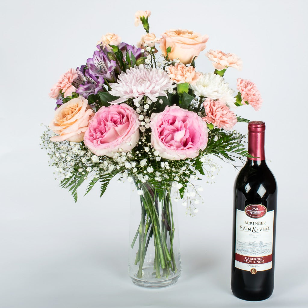 California Cabernet Wine And Flowers