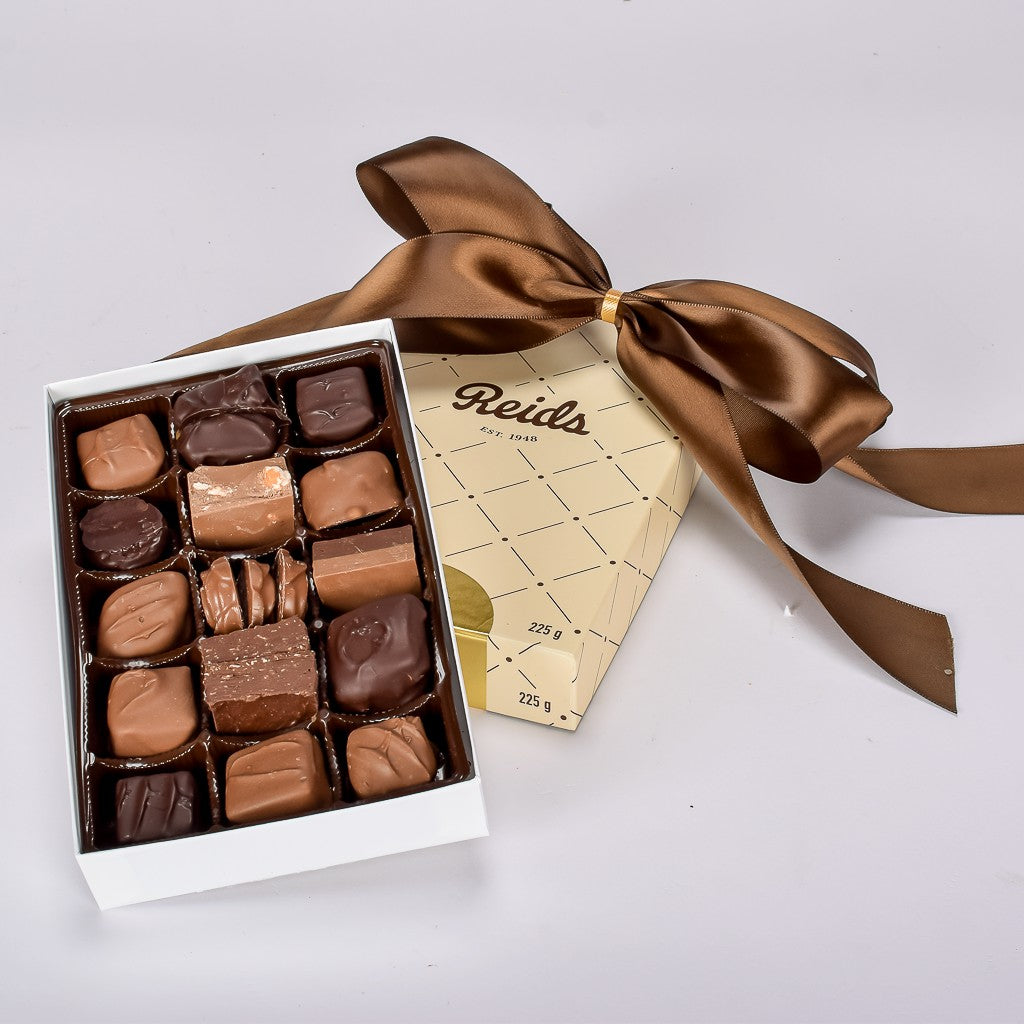 Reids Chocolate Box Made In Ontario Milk, Dark, And White Chocolates Included