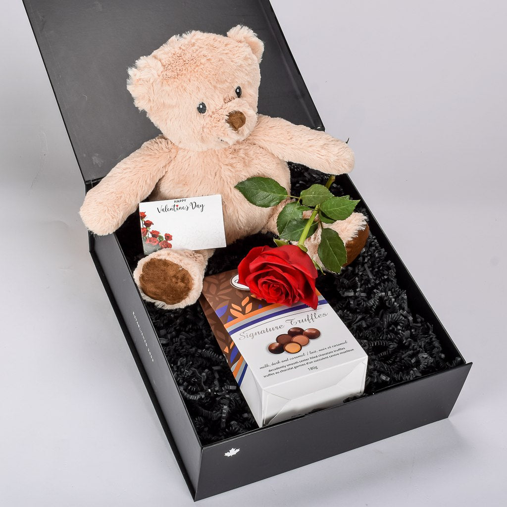 Soft Teddy Plush With Red Rose