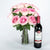 A Dozen Pink Roses With Cabernet Wine