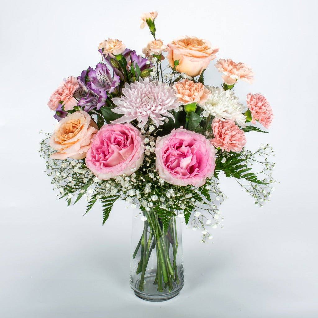 Assorted Fresh Flowers With Vase