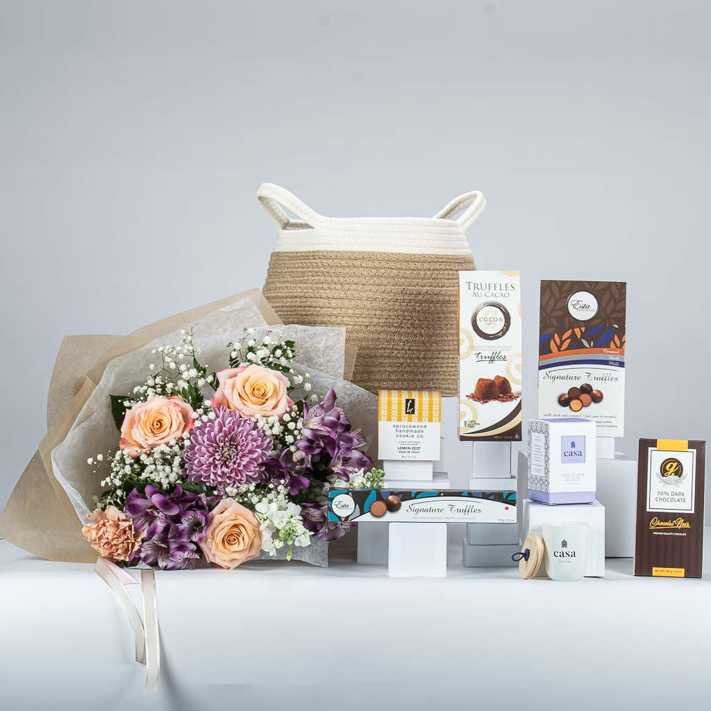 Flower Arrangement And Sweets Gift