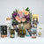 Gourmet Items With Flower Bouquet