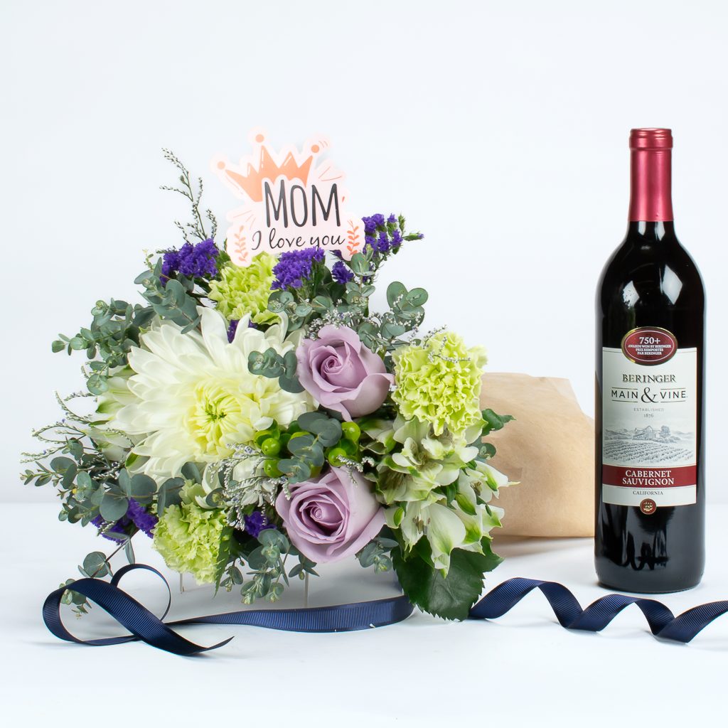 Cabernet Wine And Purple Bouquet