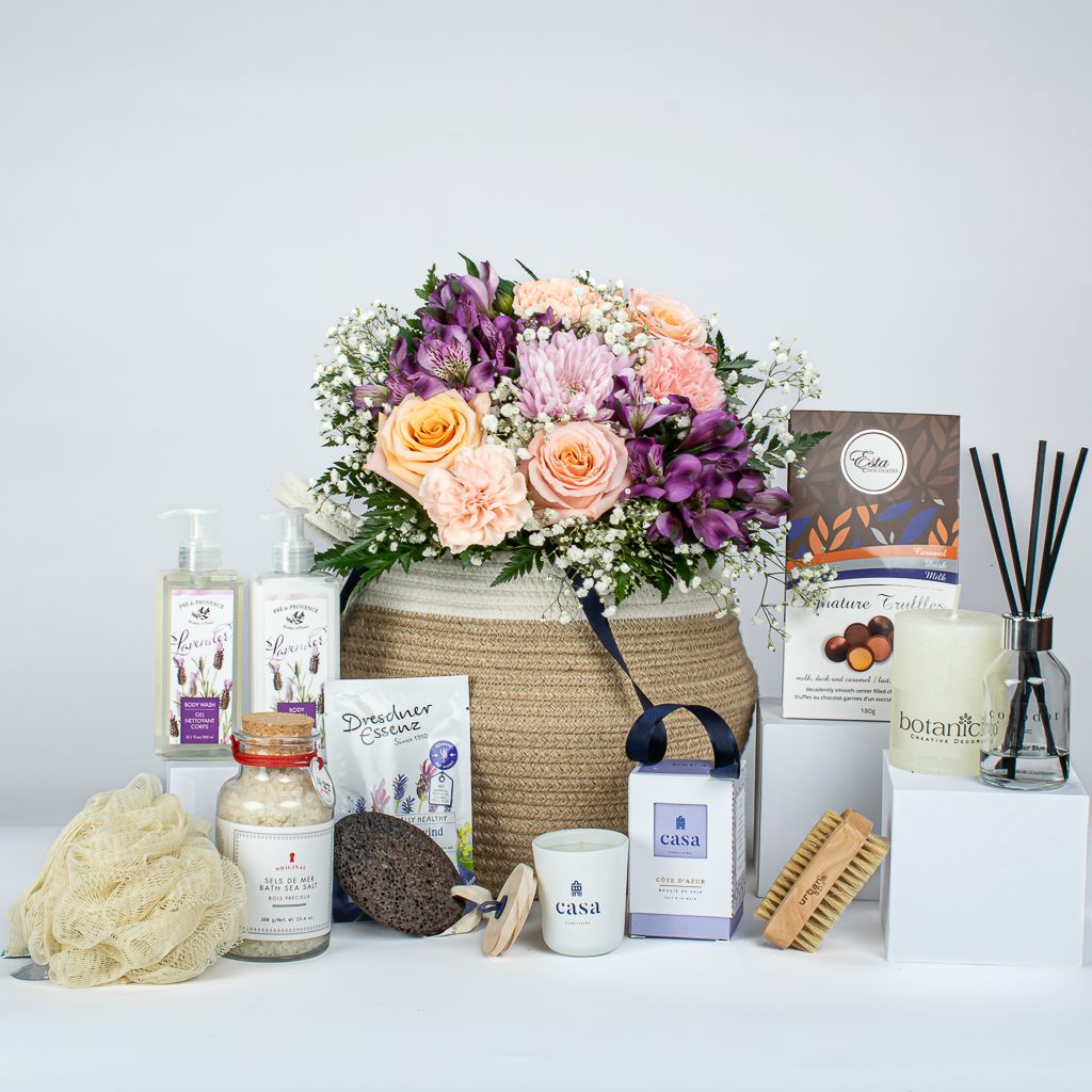 Lavender Spa Items And Bouquet