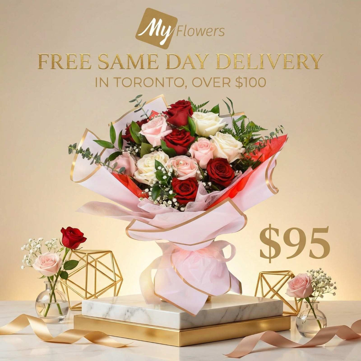 Large Mixed Roses $95