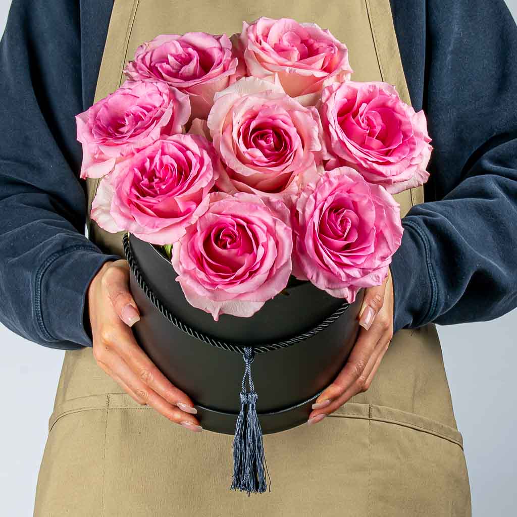 Rose Wine With Pink Rose Flower Box