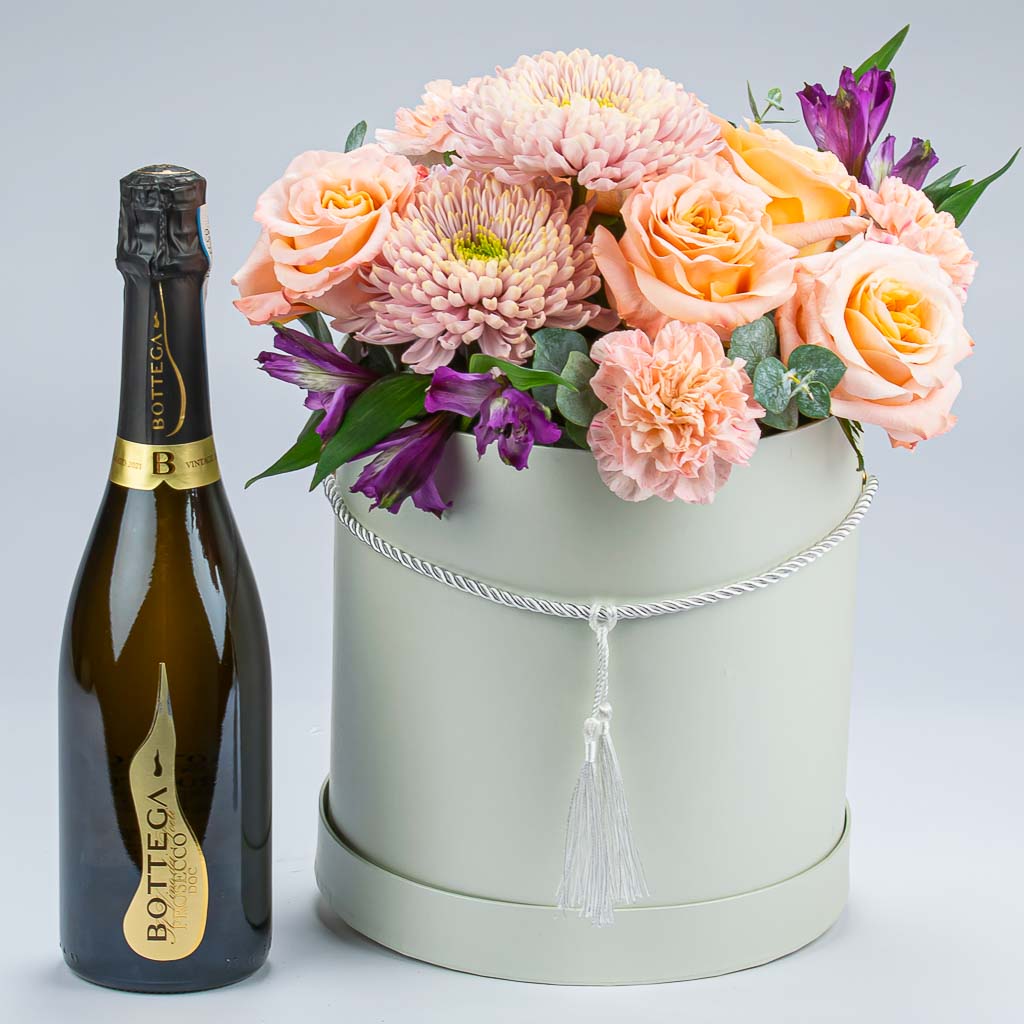 Sparkling Wine Pastel Dream Flower Box