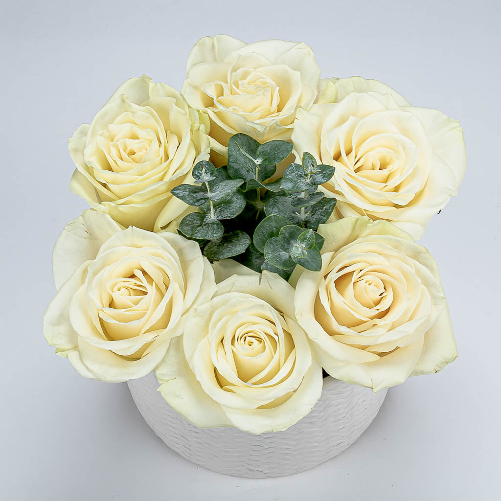 Sympathy White Rose Vase Centerpiece