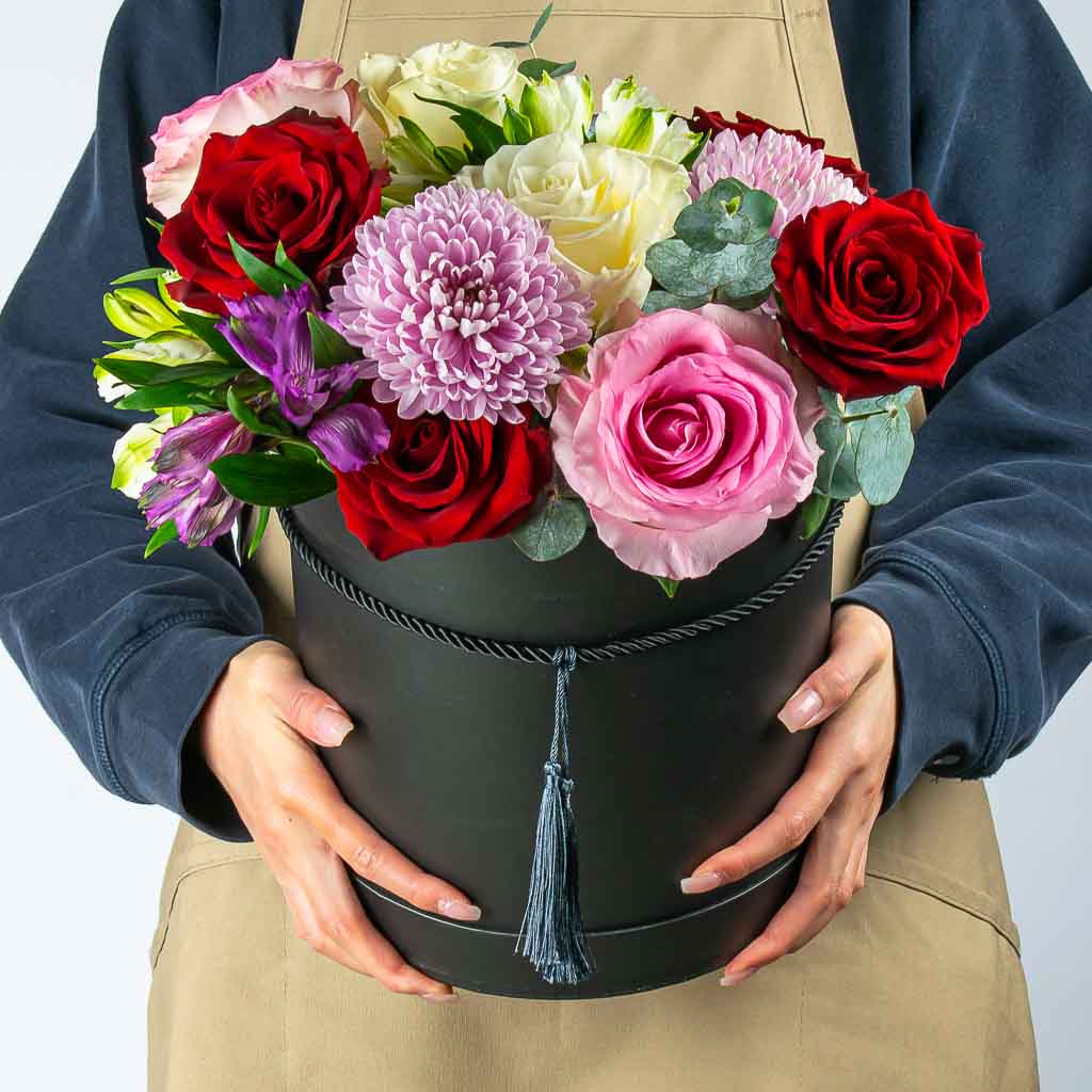 Veuve Champagne Flower Box Centerpiece