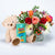 Birthday Flowers With Teddy Bear and Chocolates