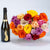 Sparkling Prosecco Wine and 24 Mixed Colour Roses
