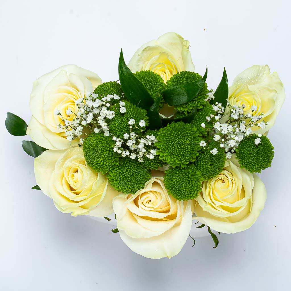 Vase White Roses Centerpiece